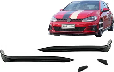 Produktbild von Frontstoßstange Seitliche Flossenklappen für VW Golf 7.5 GTI 5G Fließheck 17-20 Glänzend Schwarz.