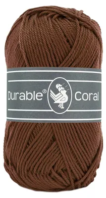 50g Strick- u. Häkelgarn Durable Coral Uni Baumwollgarn Sommergarn 385 kaffeebraun