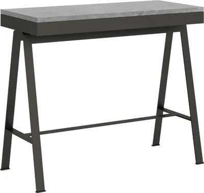 Produktbild von ITAMOBY - Ausziehbarer Konsolentisch 90x40/196 cm Banco Evolution Small Zement mit Eisenrahmen aus Anthrazit