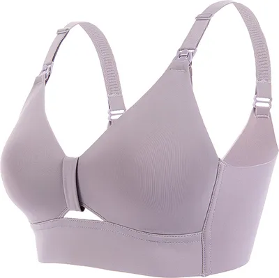 Produktbild von Schwangerschafts BH Still BH Nahtloser Ohne Bügel V-Ausschnitt für Frauen (Violett 36/80BC)