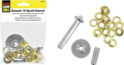 Zdjęcie produktu dla EASY WORK Ösenset 15-teilig. mit Werkzeug 6 Stück Verkaufseinheit 262102 4303391669143