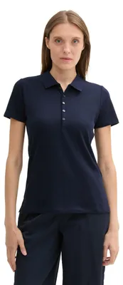 Produktbild von TOM TAILOR Damen Piqueé Polo Shirt,10668 - Sky Captain Blue, XL