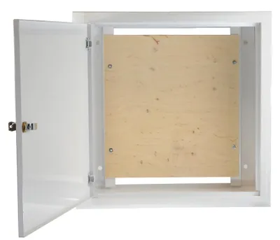 Obrázek produktu pro Kovový rozváděč montážní skříň pod omítku 400x400x120mm OMP-4, lesklá bílá