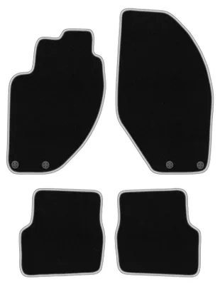 Produktbild von Fußmatten Velours Schwarz/Silber für Alfa Romeo 166 1998-2009 Set 4-tlg