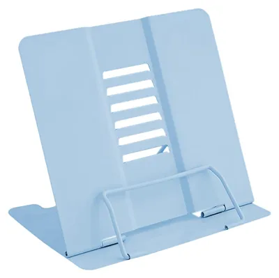 Produktbild von Buchständer für Kinder - Verstellbarer Leseständer aus Metall - Buchhalter für Schreibtisch - Blau