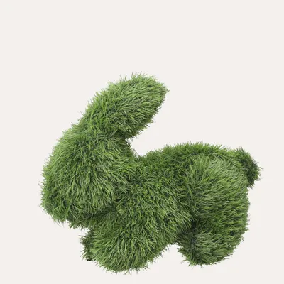 Obrázek produktu pro KEYHOMESTORE | Zelený králík z umělé trávy, výška 35 x 42 x 23 cm