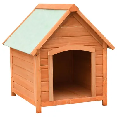 Produktbild von Holzhundehütte - Hundehäuschen - Hundekennel - Hundehütte für den Außenbereich - Braunes Hundehäuschen