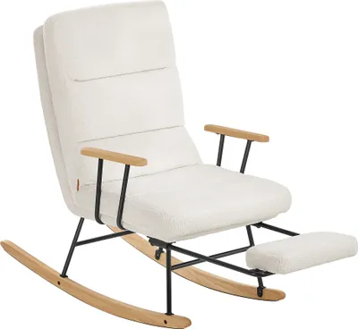 Produktbild von SONGMICS HOME Schaukelstuhl, mit Massivholzfüßen, Schaukelsessel, für Schlafzimmer