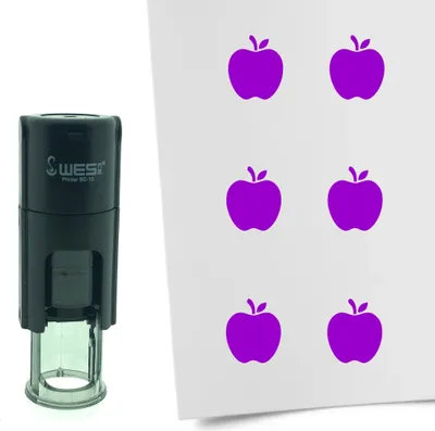 Obrázek produktu pro CombiCraft Stamp Apple 10mm kulatá - Purpurový inkoust