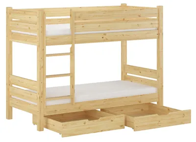 Produktbild von Etagenbett extra stabil 80x190 Stockbett Nische 80 teilbar mit wählbarem Zubehör V-60.16-08-190T80Rollrost. Matratzen und Doppelbettkasten inkl.