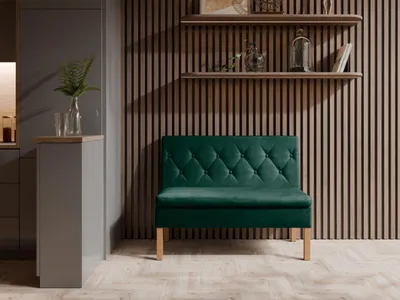 Produktbild von JKG Meble Essbank für Küche - Sitzbank Esszimmer mit Aufbewahrungsbehälter - Esszimmerbank Küche - Velours - Küchensofa - Grün - 120cm