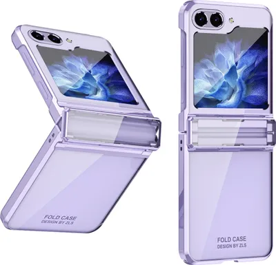 Produktbild von Hülle für Samsung Galaxy Z Flip 5 Ultradünne Überzug Kristall Klar Schutzhülle mit Scharnierschutz Lila