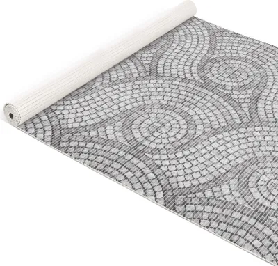 Produktbild von Badematte Anti-Rutsch-Matte Weichschaummatte Extra Breit Mosaik Steine Badvorleger grau Breite 130 cm Länge 100 cm