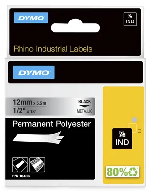 Obrázek produktu pro 18486 Dymo Id1 12Mm Schwarz-Metallic