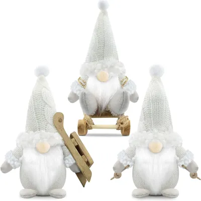 Immagine prodotto di Set di 3 decorazioni natalizie a forma di omino di neve, ideali per l'arredamento natalizio, colore bianco, altezza 19,1 cm