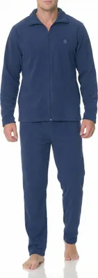 Produktbild von Eleganter Polarfleece Herren Hausanzug Trainingsanzug Freizeitanzug Jogginganzug ; navy , 52