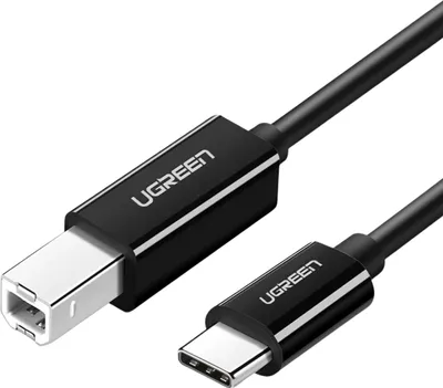 Produktbild von Druckerkabel USB-C (Stecker) auf USB Typ B (Stecker), 2 m, Ugreen US241, Schwarz