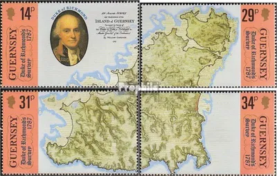 Produktbild von Briefmarken GB - Guernsey 1987 Mi 385-388 (kompl.Ausg.) postfrisch Landkarte