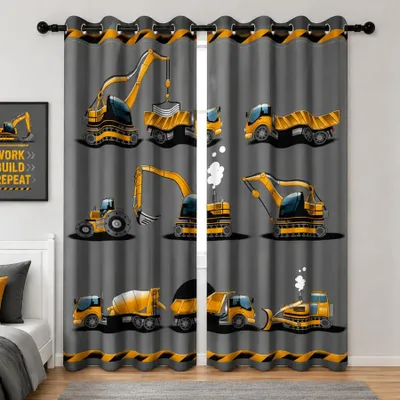 Verdunkelnde Vorhänge Baustellenfahrzeug 107x160 cm 2er-Set