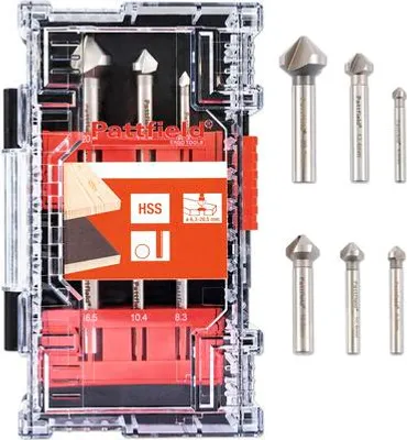 Produktbild von HSS Kegelsenker Set Pattfield 6 tlg., Rundschaft