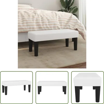 Image de The Living Store Banc blanc 70x30x30 cm similicuir