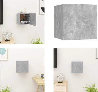 Produktbild von vidaXL TV Wandschrank Betongrau 30,5x30x30 cm - TV-Schrank - TV-Schränke - Fernsehschrank - Fernsehschränke