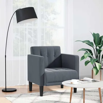 Produktbild von Dunkelgrauer Sessel mit Armlehnen, 53 cm, Samt, 14.95kg