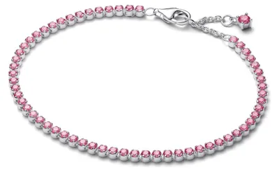 Obrázek produktu pro Pandora tenisový náramek růžový zirkonia stříbro 593927C02-18 cm