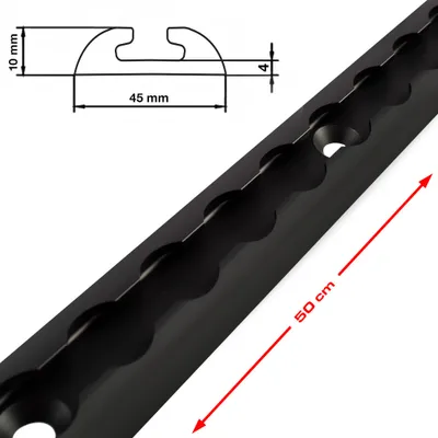 Produktbild von Airline Schiene, 50 cm, schwarz, halbrund Standard