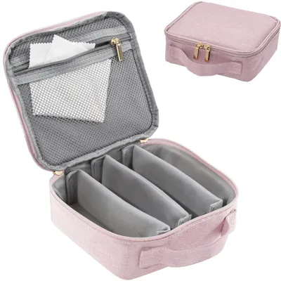 Productafbeelding van Reisbril Etui met 4 Compartimenten in Roze