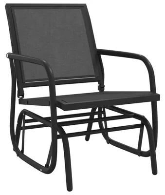 Obrázok produktu pre vidaXL Záhradná hojdacie kreslo Čierna 61x76x87 cm Textilene a oceľ