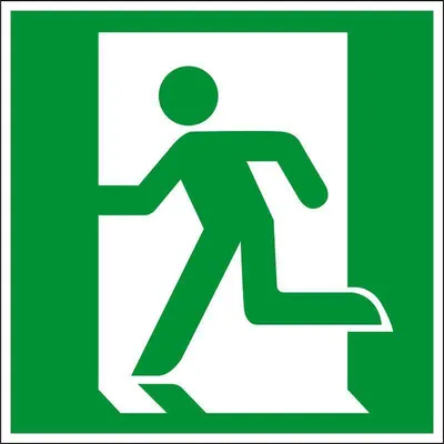Produktbild von Fluchtwegsschild "Fluchtweg - Notausgang", für Innen- und Außenbereiche, in verschiedenen Größen und Materialien verfügbar, Maße 20 x 20 cm, Material Aluminium, Techn. Eigenschaften geprägt, langnachleuchtend, Verpackungseinheit: 1 STK