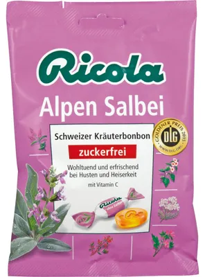 Immagine prodotto di Ricola Salvia alpina dolce svizzero alle erbe senza zucchero, 75 g caramelle