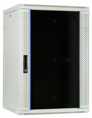 Image de armoire serveur 27 U, armoire murale avec porte vitrée (LxPxH) 600 x 600 x 1300mm blanc