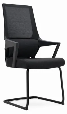 Immagine prodotto di Sedia moderna per visitatori con schienale in rete nera e struttura cantilever