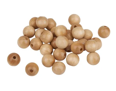 Produktbild von Holzperlen, Ø 12 mm, 30 Stück Natur