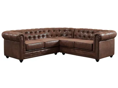 Produktbild von Ecksofa - Microfaser - Vintage-Look - CHESTERFIELD