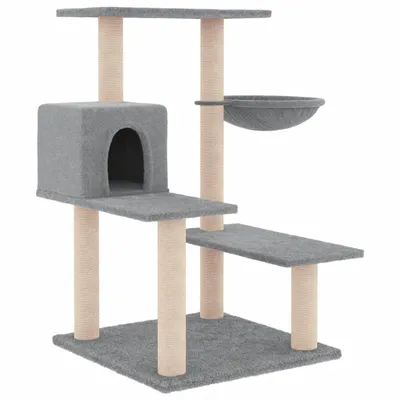 Immagine prodotto di Albero per Gatti con Tiragraffi in Sisal Grigio Chiaro 82,5 cm