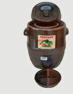 Produktbild von SCHMITT Gärtopf-Set braun 20 l mit Deckel und Steinen