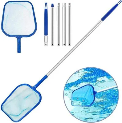 Produktbild von Famanu Schwimmbadnetz mit 119,4 cm Aluminium-Teleskopstange - Reinigungssatz für Schwimmbadpflege