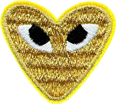 Produktbild von Herz mit Augen Emblem zum Aufbügeln Gold B