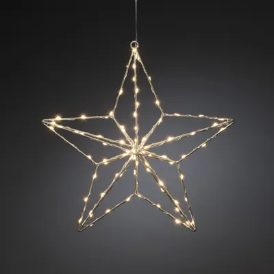 Produktbild von Konstsmide Hanging star, Leichte Dekorationsfigur, Gold, Stahl, IP20, 90 Glühbirne(n), LED