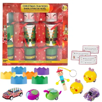 6er-Pack Weihnachtscracker mit Geschenken für Kinder, rot/grün