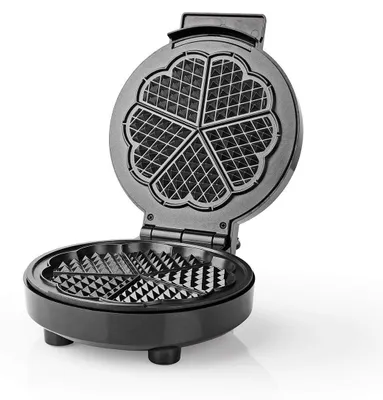 Productafbeelding van Nedis KAWP100BK, 1 wafelijzer, Rond, Zwart, Zilver, 19 cm, Aluminium, Kunststof, 1000 W