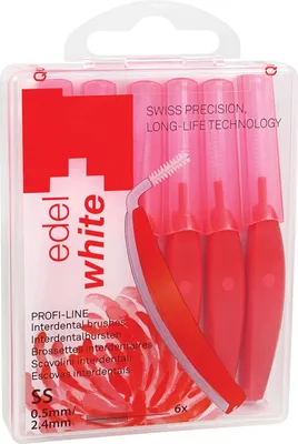 Obrázok produktu pre Edelwhite pro Interdent.Bür.S 0,5-2,4 mm rot 6 St