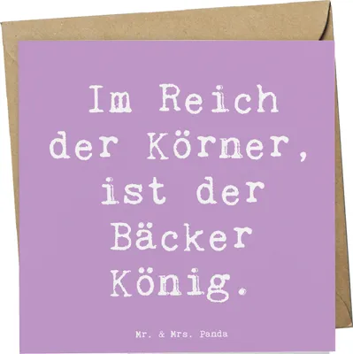 Produktbild von Mr. & Mrs. Panda Glückwunschkarte Spruch Bäcker Krönung - Lavendeltraum - Geschenk, anlasskarte, Berufe, Backkunst, Mehl, doppelkarte, Beruf, Grußkarte, Kuchen, faltkarte
