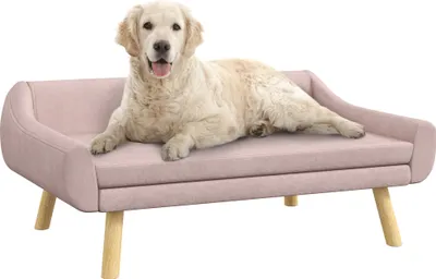 PawHut Hundebett Hundekorb Hundesofa Katzenbett Mit Kissen Katzensofa Hundekörbchen Für Mittelgroße Und Kleine Hunde Rattan Grau 75 X 75 X 20 Cm