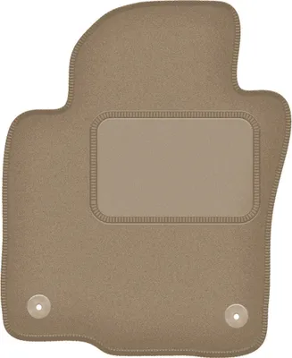 Produktbild von Fahrerfußmatte Velours beige passend für Volkswagen Jetta VI (2010-2018, Limousine, Kombi, Variante) – mit Befestigungen – passgenau