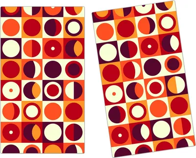 Produktbild von Spritzschutz Herdabdeckplatte Schneidebrett aus Glas Hipster Retro 2-Teilig (60x52cm)