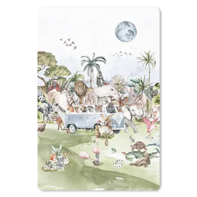 Produktbild von MuchoWow® Mauspad Mousepad Dschungel - Bus - Tiere - Kinder - Pflanzen 18x27 cm - Mousepads - Maus Mat - Pad - Mausunterlage